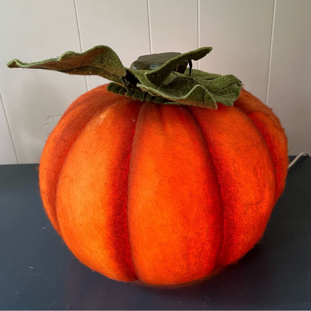 Blow Mold Table Top Pumpkin Lamp Electric